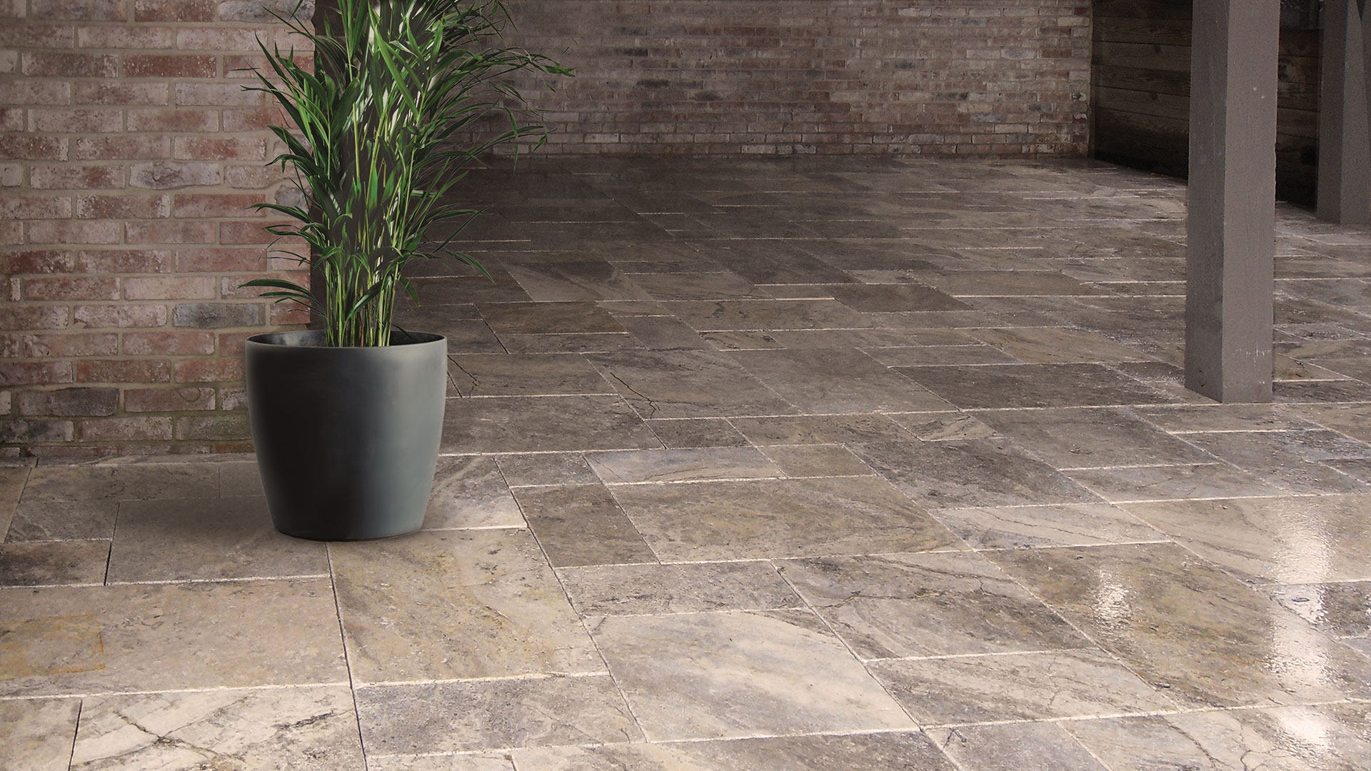 argento travertine natural stone floor