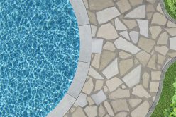 pool with platinum and regent buff mosaic patio slab pool deck