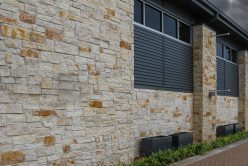 front of building with Blanco Antique Traditional thin veneer installed on exterior walls